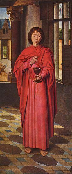 Hans Memling Marienaltar des Sir John Donne of Kidwelly, rechter Flugel: Evangelist Johannes